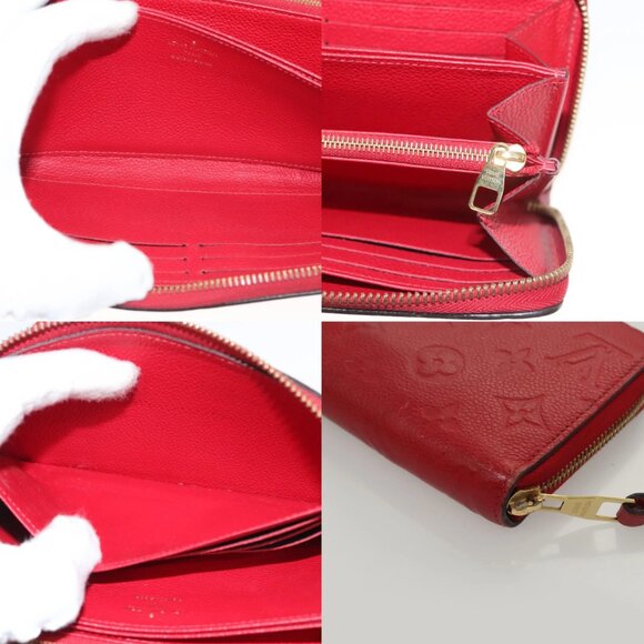 LOUIS VUITTON Monogram Empreinte Zippy Wallet Red M60737 LV Auth - Picture 12 of 12